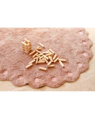 Tapis  enfant en coton rose 130x180