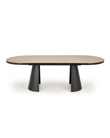 Table à manger ovale extensible aspect bois naturel 180 - 240cm