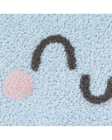 Tapis coton lavable étoile bleue 120x160cm