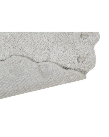 Tapis coton lavable ovale pomme de pin ivoire 130x180cm