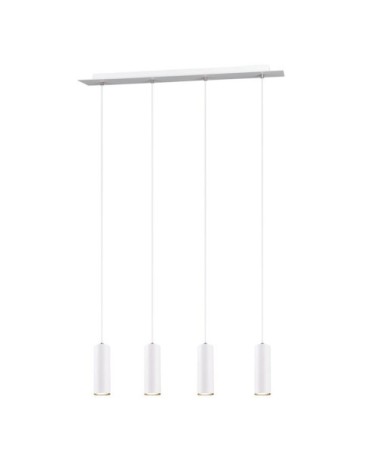 Suspension métal blanc 4 lumières