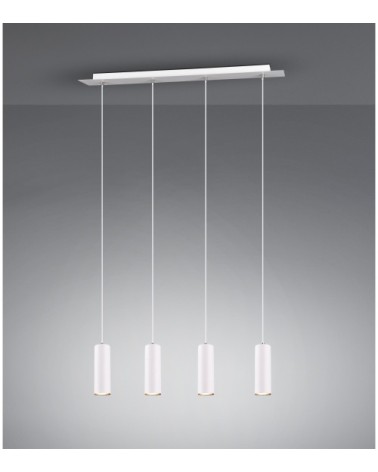 Suspension métal blanc 4 lumières