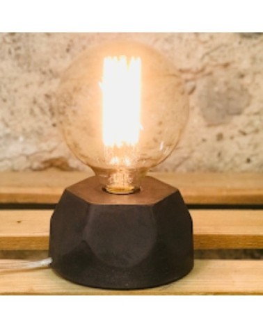 Lampe hexagone en béton anthracite fabrication artisanale