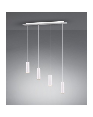 Suspension métal blanc 4 lumières