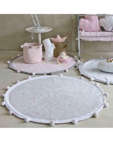 Tapis coton rond gris D120