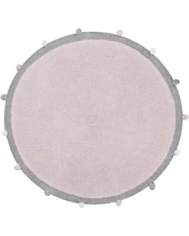 Tapis coton rond rose clair D120