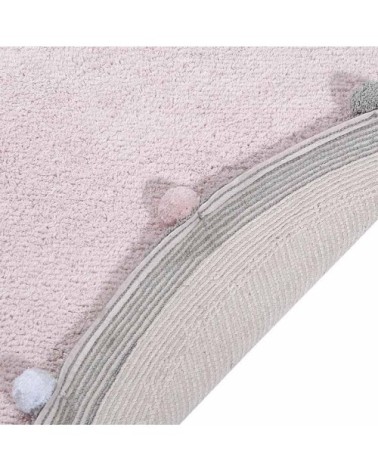 Tapis coton rond rose clair D120