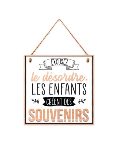 Plaque à suspendre relief enfants 20x10cm