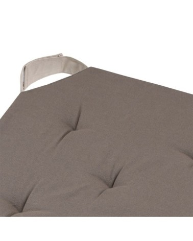 Lot de 4 galettes de chaise velcro en coton 38x38 cm taupe lin