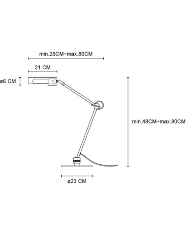 Lampe de bureau en métal noir