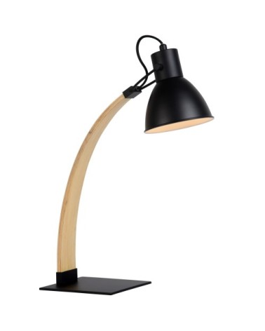 Lampe de bureau en bois noir