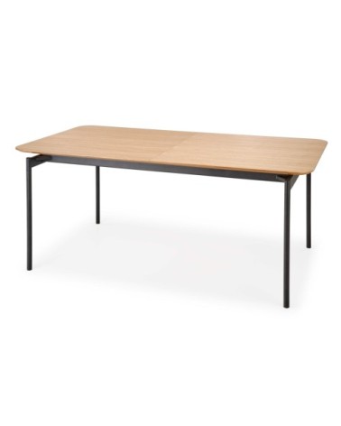 Table de salle à manger extensible avec pieds en acier noir