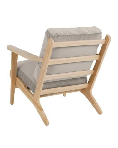 Fauteuil déhoussable velours hévéa finition bois blond 72x88x73