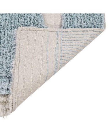 Tapis coton bleu motif poissons 120x190cm