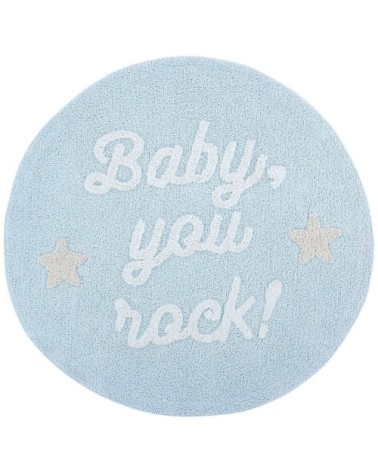 Tapis coton rond lavable baby, you rock! D120cm