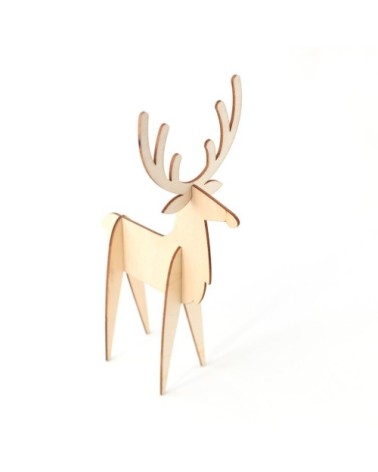 Décoration de Noël en bois renne en relief
