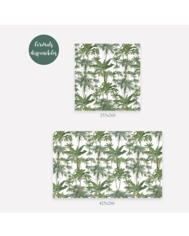 Papier peint motifs bananiers blanc 425x260cm