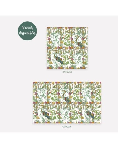 Papier peint motifs fleurs heron blanc 255x260cm