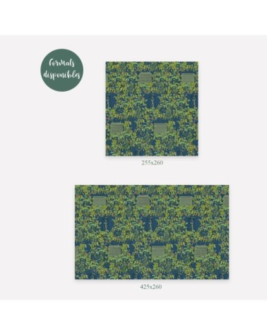 Papier peint motifs fontaine maison bleu 255x260cm