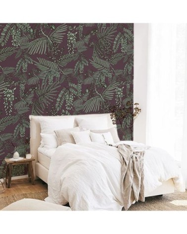 Papier peint motifs tropical feuillage raisin  425x260cm