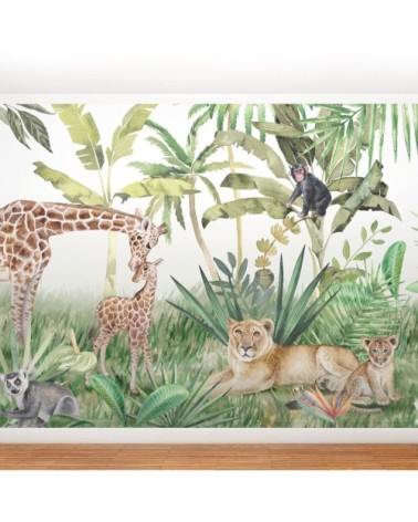 Papier peint panoramique Animaux dans la jungle 425x260cm