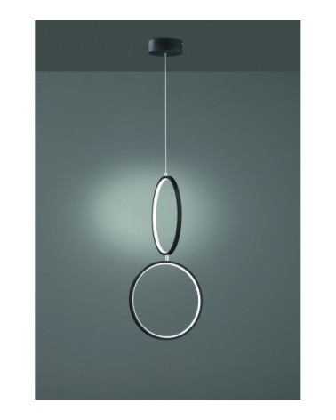 Suspension métal noir led