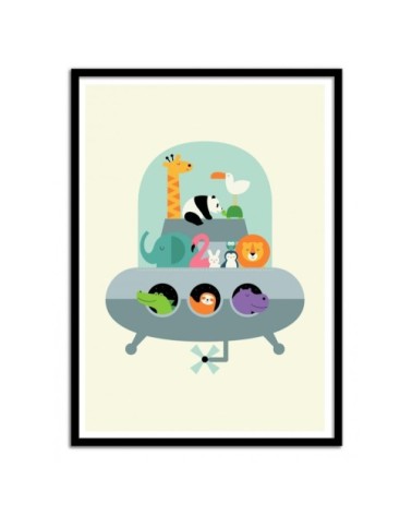 Affiche d'art avec Cadre bois noir - 50 x 70 cm