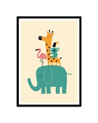 Affiche d'art avec Cadre bois noir - 50 x 70 cm