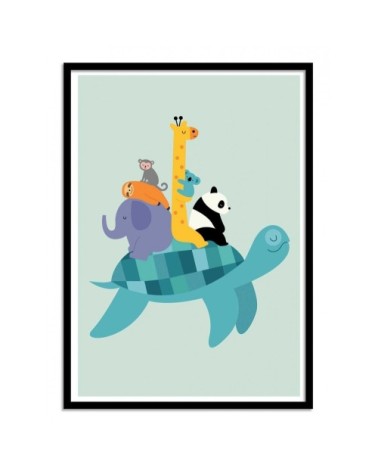 Affiche d'art avec Cadre bois noir - 50 x 70 cm