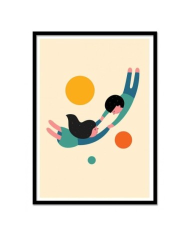 Affiche d'art avec Cadre bois noir - 50 x 70 cm