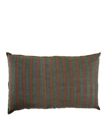 Housse de coussin en coton - bleu pétrole et terracotta - 80 x 50 cm