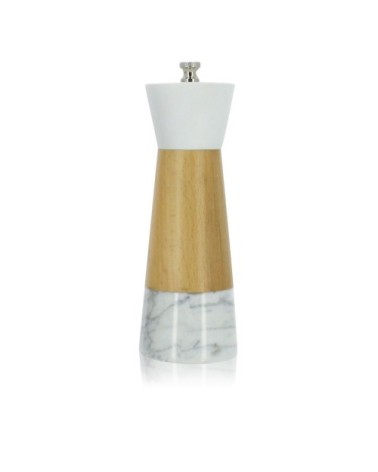 Moulin à sel en marbre et bois 17 cm