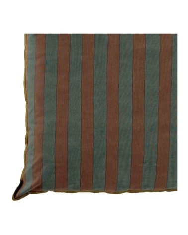 Housse de coussin en coton - bleu pétrole et terracotta - 50 x 50 cm