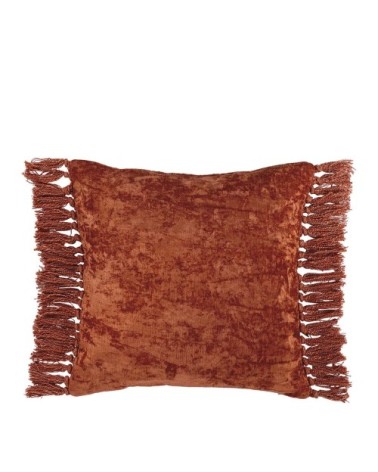 Housse de coussin en velours irisé - orange brûlé - 50 x 50 cm