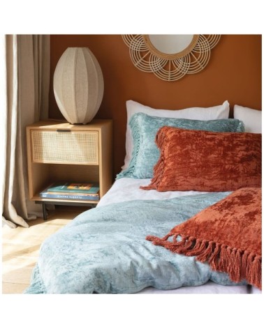 Housse de coussin en velours irisé - orange brûlé - 50 x 50 cm