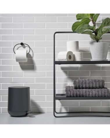 Poubelle à pédale en plastique noir 3L