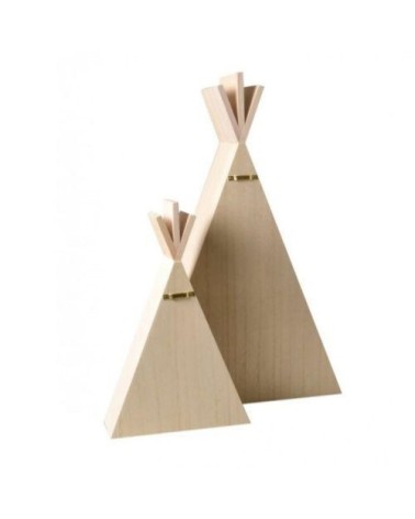 Étagères en bois enfant tipi H45cm et H26cm