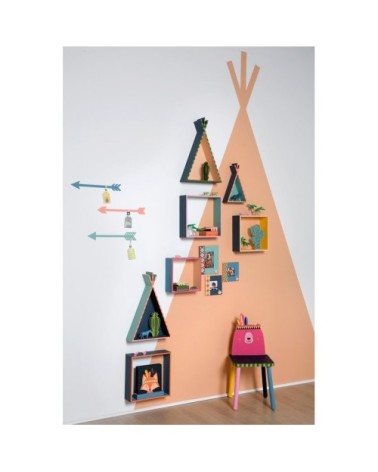 Étagères en bois enfant tipi H45cm et H26cm