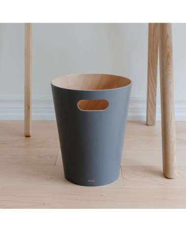 Corbeille woodrow bois gris