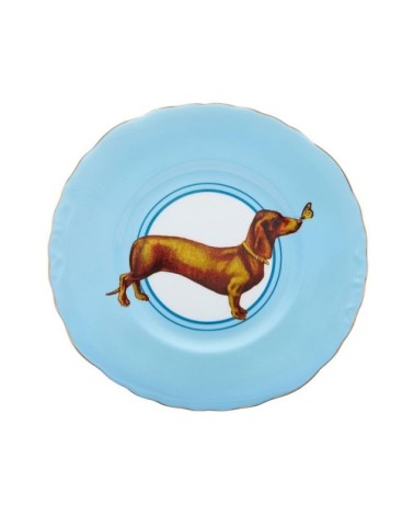 Assiette en porcelaine teckel D24cm