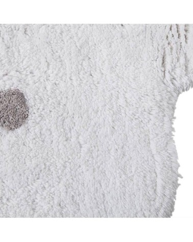 Tapis géométrique enfant en coton blanc Ø 140