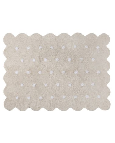 Tapis coton forme biscuit beige 120x160