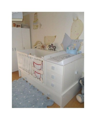 Tapis lavable bord biscuit en coton blue ciel 120x160