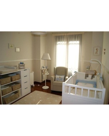 Tapis Lavable à pois blancs en coton beige 120x160