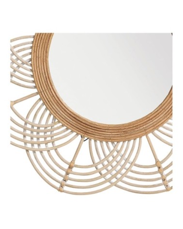Miroir rond rotin naturel dia 62