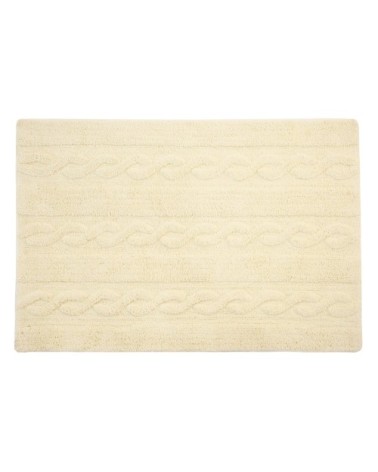 Tapis coton motif tresse vanille 120x80