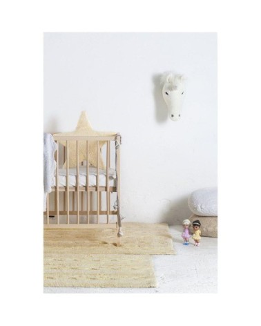 Tapis coton motif tresse vanille 120x80