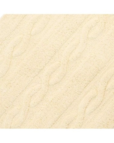 Tapis coton motif tresse vanille 120x80