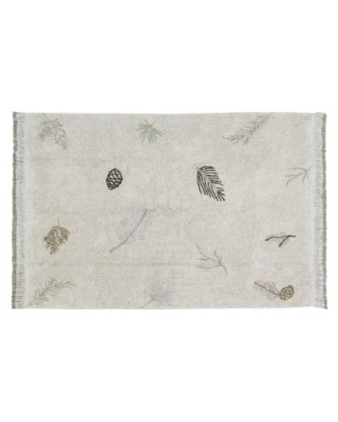 Tapis coton lavable forêt de pins beige 140x200cm