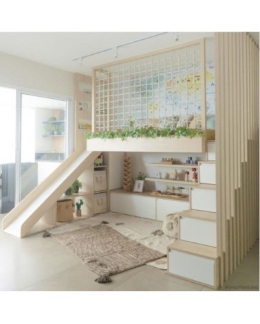 Tapis coton lavable forêt de pins beige 140x200cm